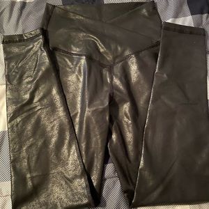 Aerie black pleather leggings.
